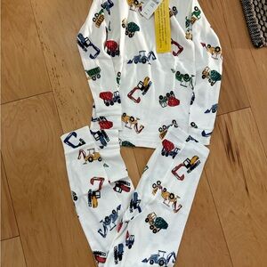 GAP White Pajama Set with Truck Print